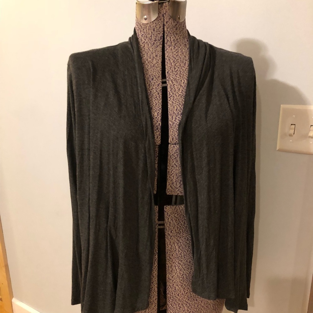 Grey open front Flyaway Cardigan.